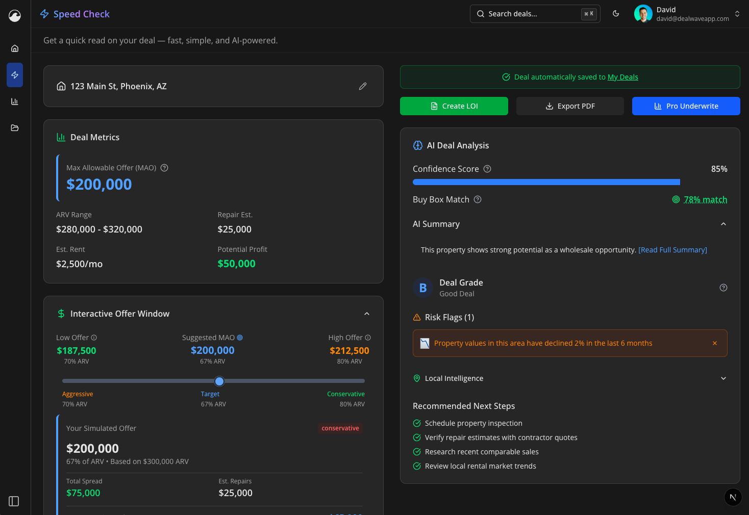 Speed Check Analysis Demo